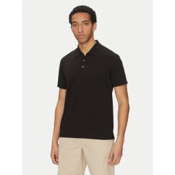 Calvin Klein Тениска с яка и копчета LV04LB220G Черен Regular Fit