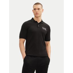 EA7 Emporio Armani Тениска с яка и копчета 7M000300 AF13739 UC001 Черен Slim Fit