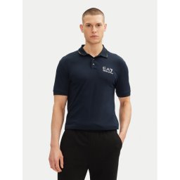 EA7 Emporio Armani Тениска с яка и копчета 7M000300 AF13739 UB102 Тъмносин Slim Fit