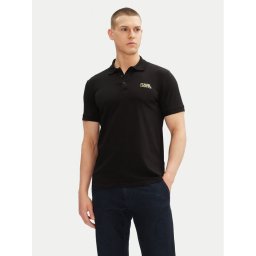 KARL LAGERFELD Тениска с яка и копчета 745088 552235 Черен Regular Fit