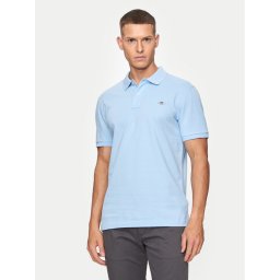 Gant Тениска с яка и копчета Shield 2220 Син Slim Fit