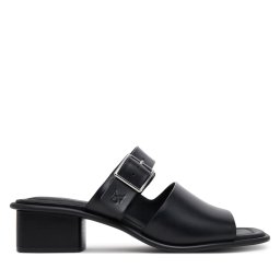Чехли Calvin Klein Jeans Heel Square Mg Buckle Lth YW0YW01701 Черен