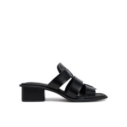 Calvin Klein Jeans Чехли Heel Square Mg Lth YW0YW01702 Черен