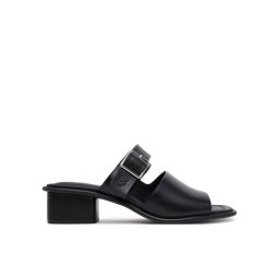 Calvin Klein Jeans Чехли Heel Square Mg Buckle Lth YW0YW01701 Черен