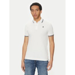 G-Star Raw Тениска с яка и копчета Dunda D17127-5864 Бял Regular Fit