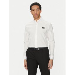 KARL LAGERFELD Риза 605911 552671 Бял Slim Fit