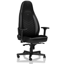 Геймърски стол noblechairs ICON (NBL-ICN-PU-BLA), до 150кг. макс тегло, еко кожа, алуминиева база, 4D подлакътници, черен