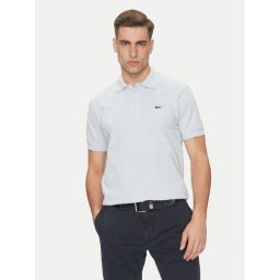 Lacoste Тениска с яка и копчета L1264 Светлосиньо Classic Fit