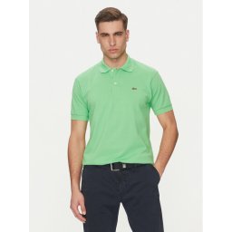 Lacoste Тениска с яка и копчета L1212 Зелен Regular Fit