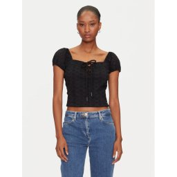 Guess Блуза W5GP13 KCVA1 Черен Slim Fit