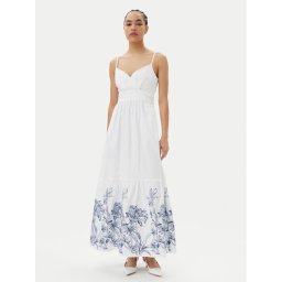 Guess Лятна рокля W5GT26 WH580 Бял Regular Fit
