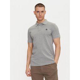 Timberland Тениска с яка и копчета TB0A6VDP Сив Regular Fit