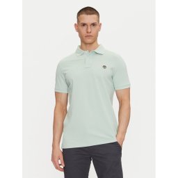 Timberland Тениска с яка и копчета TB0A6VDP Зелен Regular Fit