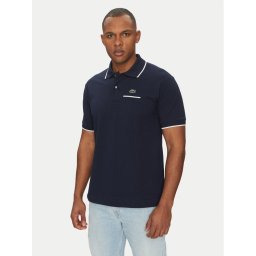 Lacoste Тениска с яка и копчета PH9838 Тъмносин Classic Fit