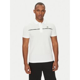 Lacoste Тениска с яка и копчета PH9863 Бял Regular Fit