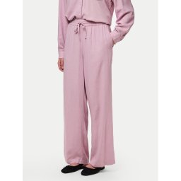 Pieces Текстилни панталони Pia 17149314 Розов Wide Leg
