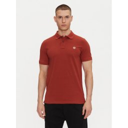 Timberland Тениска с яка и копчета TB0A6VDP Червен Regular Fit