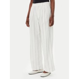 Gap Текстилни панталони 713998-01 Кремав Wide Leg