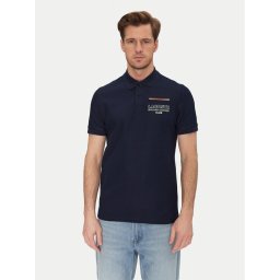 Lacoste Тениска с яка и копчета PH8742 Тъмносин Regular Fit