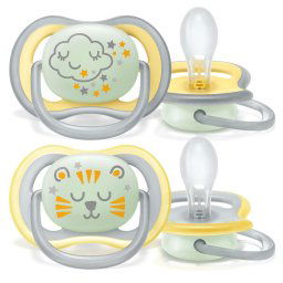 Светеща залъгалка Philips Avent ultra air 18 м.+, 2 броя SCF376/01