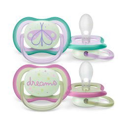 Залъгалка Philips Avent ultra air Night 0-6 м. 2 бр. SCF376/19