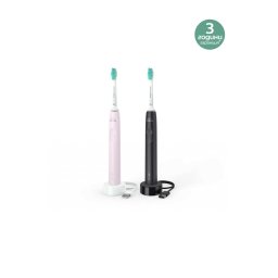 Електрическа звукова четка за зъби 1+1 Philips Sonicare 3100 Series HX3675/15, черно и розово