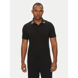 Lacoste Тениска с яка и копчета PH9538 Черен Slim Fit
