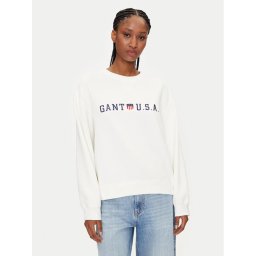 Gant Суитшърт 4200577 Бял Regular Fit