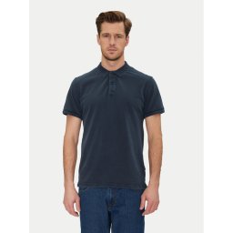 Blend Тениска с яка и копчета 20717920 Тъмносин Regular Fit