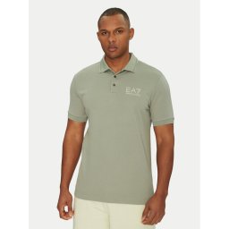 EA7 Emporio Armani Тениска с яка и копчета 7M000300 AF13739 U8058 Сив Regular Fit