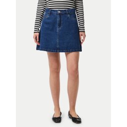 Pieces Дънкова пола Abbi 17154546 Тъмносин Regular Fit