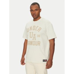 Under Armour Тишърт Heavyweight Varsity 1390179 Бежов Oversize