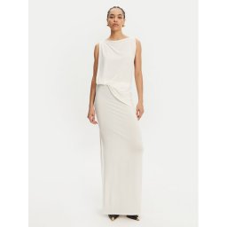 JACQUEMUS Официална рокля La Robe Peplo Longue 25E251DR2302381 100 Бял Regular Fit