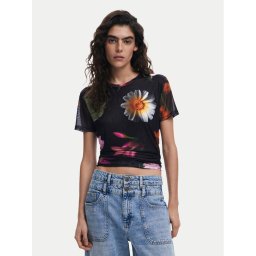 Desigual Тишърт Des Moines 25SWTK88 Черен Regular Fit