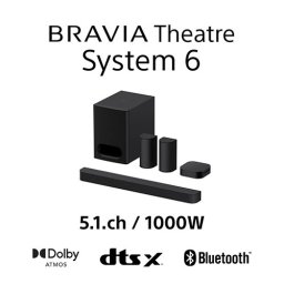 Sony BRAVIA Theatre System 6 HT-S60 5.1ch Home Cinema Soundbar System, black