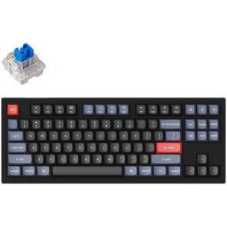 Геймърска Механична клавиатура Keychron V3 TKL Knob QMK Carbon Black, Keychron K Pro Blue Switch, RGB Backlight