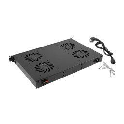 Lanberg 19" fan unit / ventilation panel with lcd 4 fans + thermostat, 230V