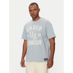 Under Armour Тишърт Heavyweight Varsity 1390179 Светлосиньо Oversize