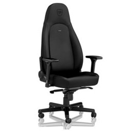Геймърски стол noblechairs ICON BLACK EDITION (NBL-ICN-PU-BED), еко кожа, газов амортисьор, стоманена база, коригиране на височината, черен