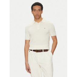 Tommy Hilfiger Тениска с яка и копчета Essential MW0MW37396 Бежов Regular Fit