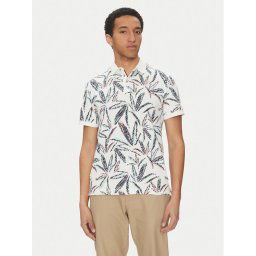 Tom Tailor Тениска с яка и копчета 1045706 Бял Regular Fit