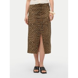 Vero Moda Дънкова пола Veri 10331065 Кафяв Regular Fit