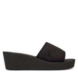 Чехли Calvin Klein Jeans Beach Wedge Slide Canvas YW0YW01725 Черен