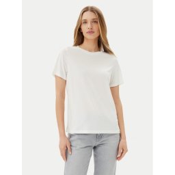 Pieces Тишърт Anora 17148789 Бял Regular Fit