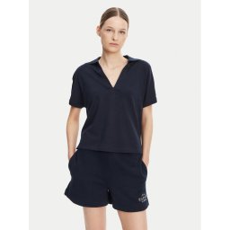 Tommy Hilfiger Тениска с яка и копчета WW0WW44512 Тъмносин Relaxed Fit