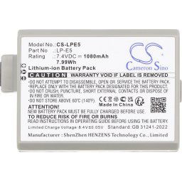 Батерия за камера CANON LPE5 LiIon 7.2V 1080mAh Cameron Sino