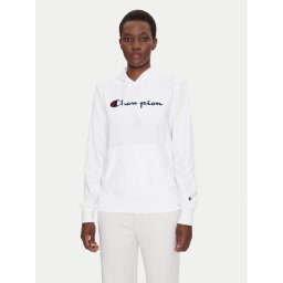 Champion Суитшърт Slim Big Logo 118097 Бял Regular Fit