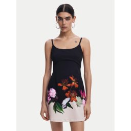 Desigual Лятна рокля Le Mans 25SWVW16 Черен Regular Fit