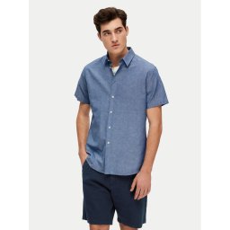 Selected Homme Риза New Linen 16079053 Син Regular Fit