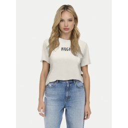ONLY Тишърт Lucy 15307412 Екрю Regular Fit